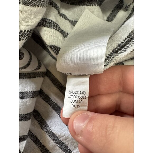 Banana Republic Linen Blend Button Up Blouse Striped Women Size Small Preppy - Picture 8 of 9